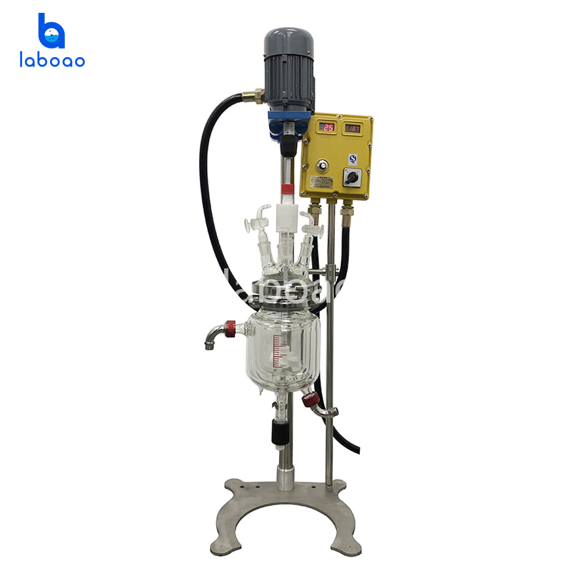 1-5L Explosion Proof Three Layer Jacketed Glass Reactor