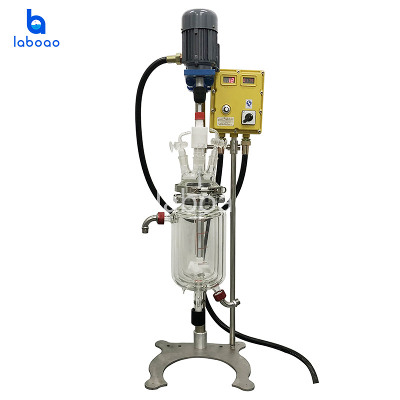 1-5L Explosion Proof Three Layer Jacketed Glass Reactor