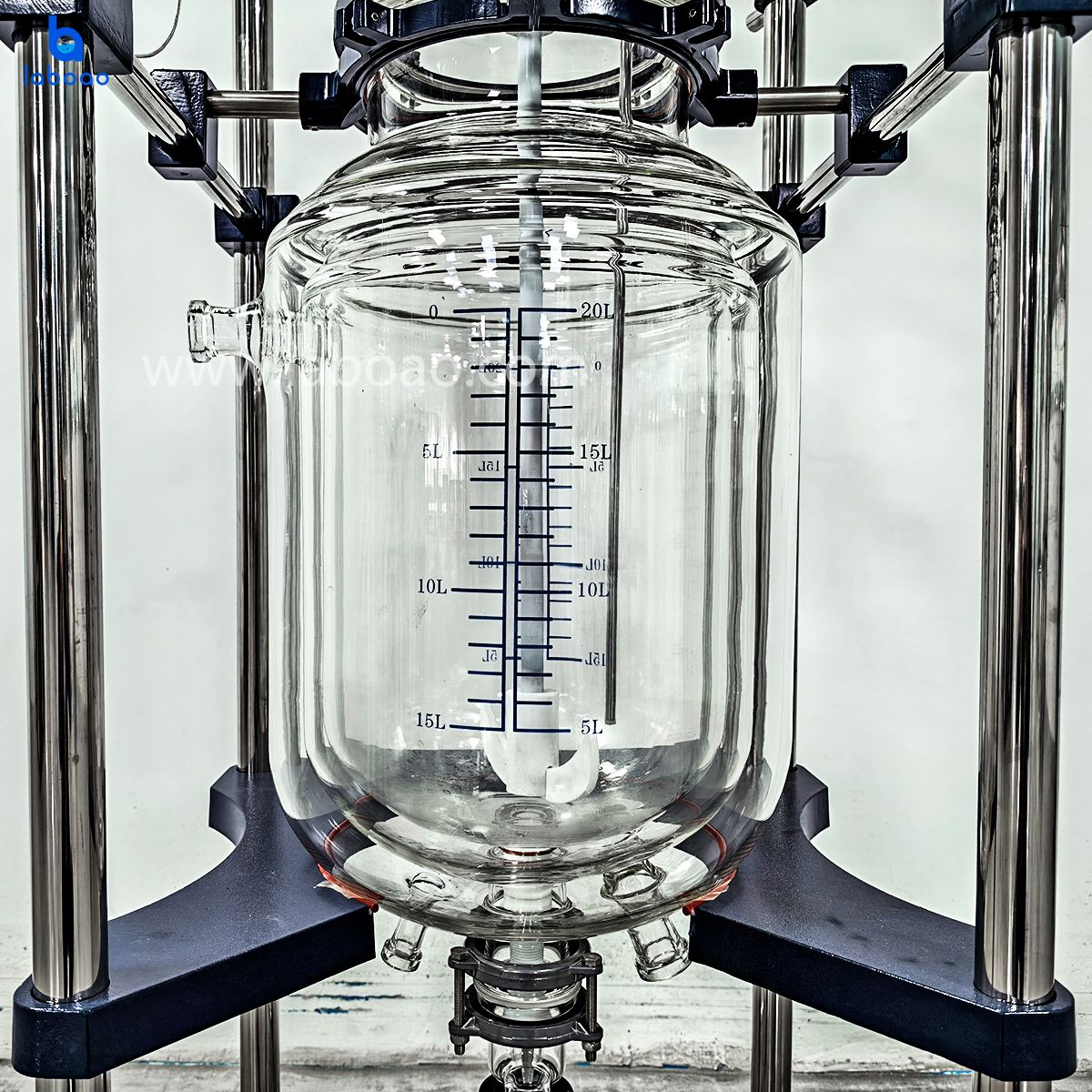 10-100L Three Layer Jacketed Glass Reactor