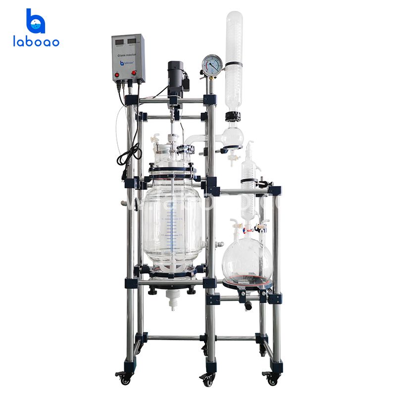 20L 30L Jacketed Glass Filtration Reactor For CBD Oil Crystallization