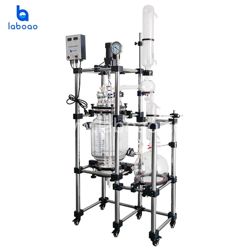 20L 30L Jacketed Glass Filtration Reactor For CBD Oil Crystallization