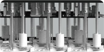 8 Cups Drug Dissolution Apparatus With Sampling System detail - Stainless steel guide rod, the multi-point stainless steel guide rod is used to ensure the stability of the handpiece, providing strong support for the stability of the positioning of the dissolution vessel and the center of the rotating shaft, and can eﬀectively prolong the mechanical performance stabilization time.