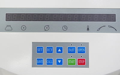 HR-20 Benchtop High Speed Refrigerated Centrifuge detail - LCD display, display all parameters of the instrument in real time.
