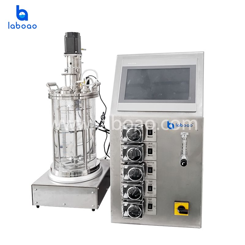 Jacketed Temperature Control Off-site Sterilization Glass Fermenter