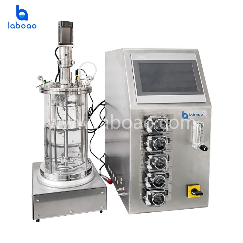 Jacketed Temperature Control Off-site Sterilization Glass Fermenter