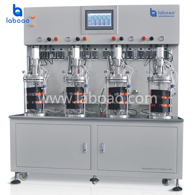 Off-site Sterilization Four Conjoined Glass Bioreactor