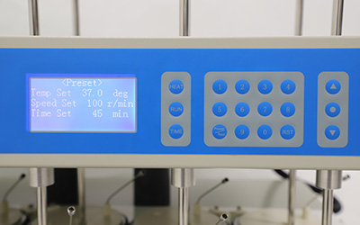 RC-12DS Dissolution Tester With 12vessels detail - LCD screen, can set and display temperature, speed, time independently.