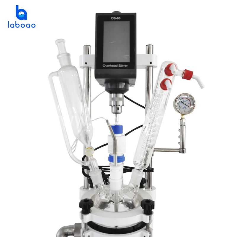 Touch Screen Small Jacketed  Glass Reactor For Lab