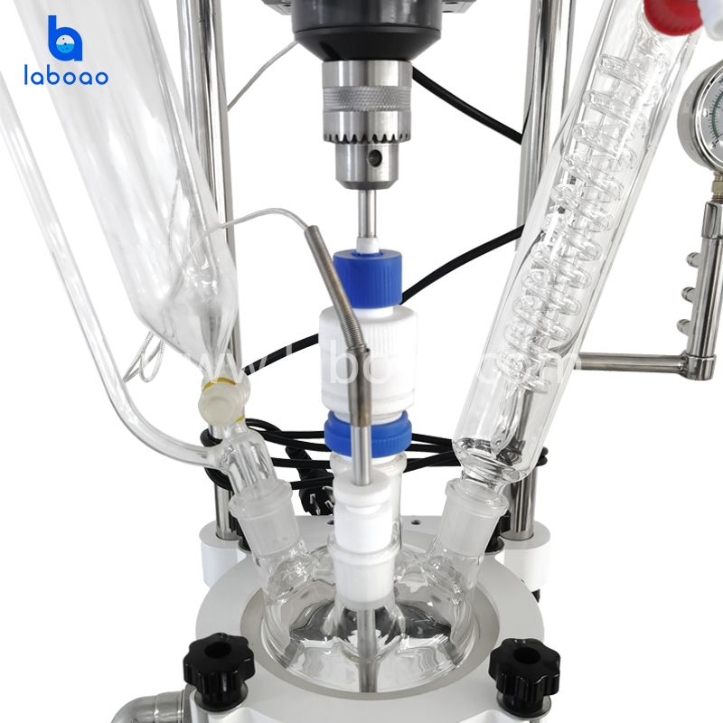 Touch Screen Small Jacketed  Glass Reactor For Lab